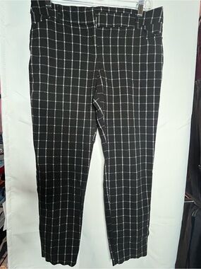 Men's Black Windowpane Chinos